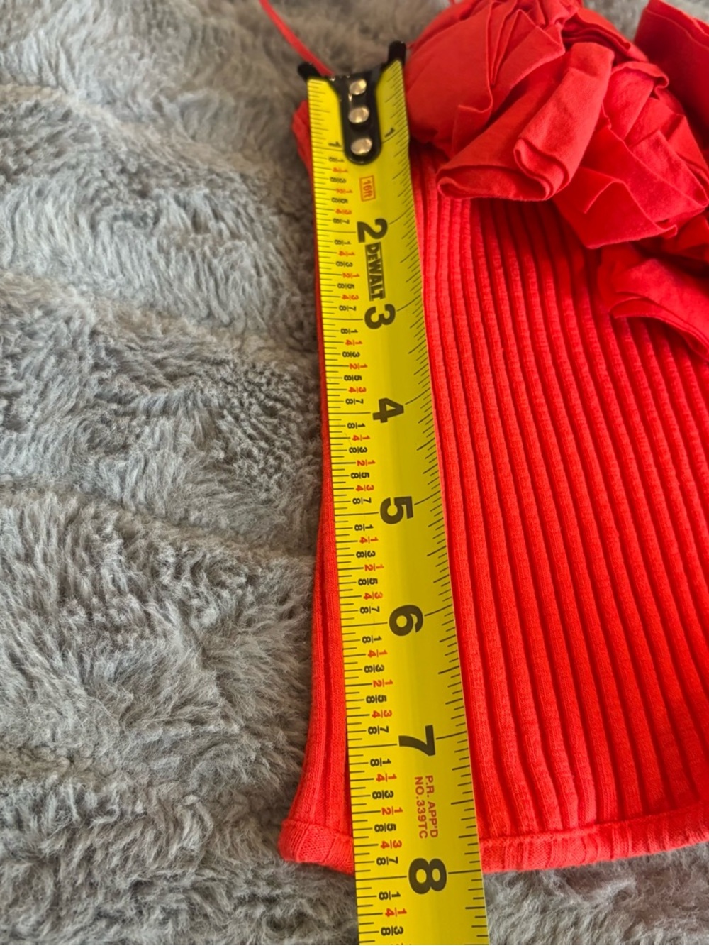 Zara Red Off-Shoulder Ruffle Crop Top - Picture 9 of 9